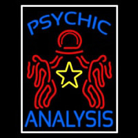 Blue Psychic Analysis With Logo Neon Skilt