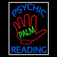 Blue Psychic Reading With Green Palm Neon Skilt