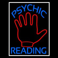 Blue Psychic Reading With White Border Neon Skilt