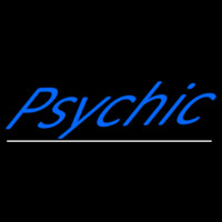 Blue Psychic White Line Neon Skilt