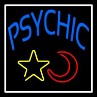 Blue Psychic With Moon And Star Neon Skilt