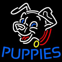 Blue Puppies Neon Skilt