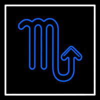 Blue Scorpio White Border Neon Skilt