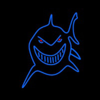 Blue Shark Face Neon Skilt