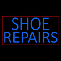 Blue Shoe Repairs With Border Neon Skilt