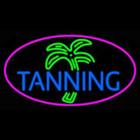 Blue Tanning Palm Tree Neon Skilt