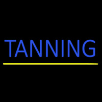 Blue Tanning Yellow Line Neon Skilt