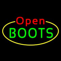 Boots Open With Border Neon Skilt