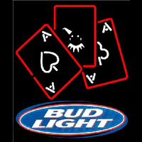 Bud Light Ace And Poker Beer Sign Neon Skilt