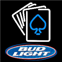 Bud Light Cards Beer Sign Neon Skilt