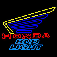 Bud Light Honda Motorcycles Gold Wing Beer Sign Neon Skilt