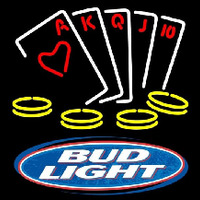 Bud Light Poker Ace Series Beer Sign Neon Skilt