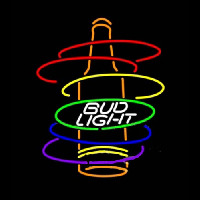 Bud Light Rainbow Bottle Neon Skilt