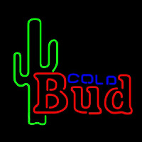 Budweiser Cold Cactus Beer Sign Neon Skilt