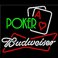 Budweiser Green Poker Beer Sign Neon Skilt