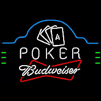 Budweiser Poker Ace Cards Beer Sign Neon Skilt