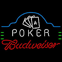 Budweiser Poker Ace Cards Beer Sign Neon Skilt