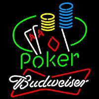 Budweiser Poker Ace Coin Table Beer Sign Neon Skilt