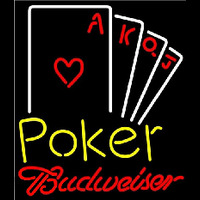 Budweiser Poker Ace Series Beer Sign Neon Skilt