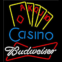 Budweiser Poker Casino Ace Series Beer Sign Neon Skilt