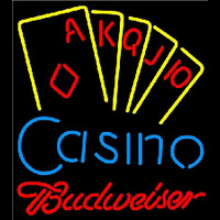 Budweiser Poker Casino Ace Series Beer Sign Neon Skilt