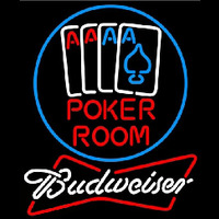 Budweiser Poker Room Beer Sign Neon Skilt