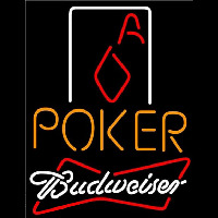 Budweiser Poker Squver Ace Beer Sign Neon Skilt