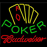 Budweiser Poker Yellow Beer Sign Neon Skilt