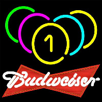 Budweiser Red Billiards Rack Pool Beer Sign Neon Skilt