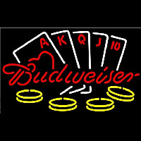 Budweiser With Poker Beer Sign Neon Skilt