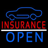 Car Logo Red Insurance Open Neon Skilt