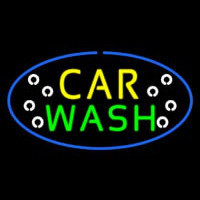 Car Wash Block Oval Neon Skilt