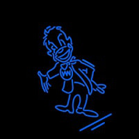 Cartoon Blue Neon Skilt