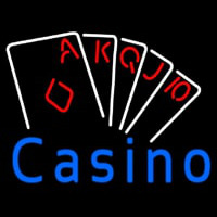 Casino Poker Hand Neon Skilt