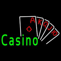 Casino With Cards Neon Skilt