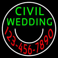 Circle Civil Wedding With Phone Number Neon Skilt