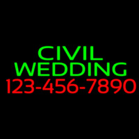 Civil Wedding With Phone Number Neon Skilt