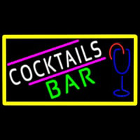 Cocktails Bar With Glass Real Neon Glass Tube Neon Skilt