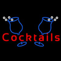 Cocktails With Two Glasses Neon Skilt