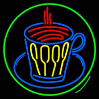 Coffee Glass With Spoon Neon Skilt