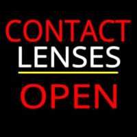 Contact Lenses Block Open Yellow Line Neon Skilt