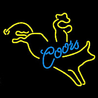 Coors Bucking Bronco Beer Sign Neon Skilt