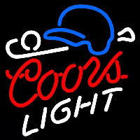 Coors Light Baseball Beer Sign Neon Skilt