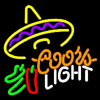 Coors Light Me ican Sombrero Chili Peppers Beer Sign Neon Skilt