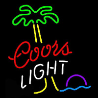 Coors Light Palm Tree Moon Beer Sign Neon Skilt