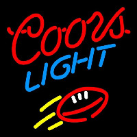 Coors Light Red Football Beer Sign Neon Skilt