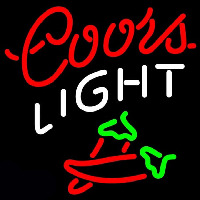 Coors Light Two Chili Pepper Beer Sign Neon Skilt