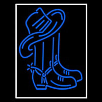 Cowboy Boots Logo Neon Skilt