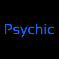 Cursive Blue Psychic Neon Skilt