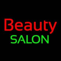 Cursive Red Beauty Salon Green Neon Skilt